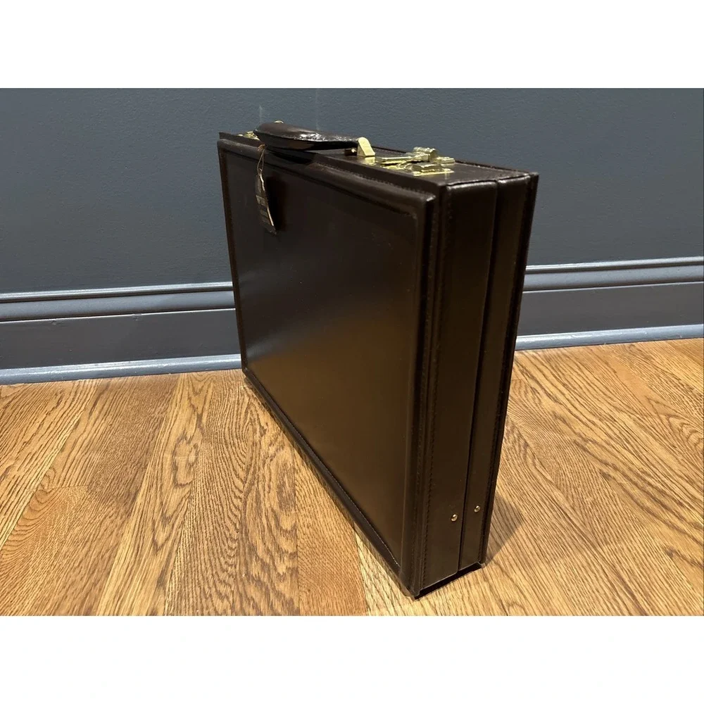 Leather Presto Briefcase Classic Brown Leather